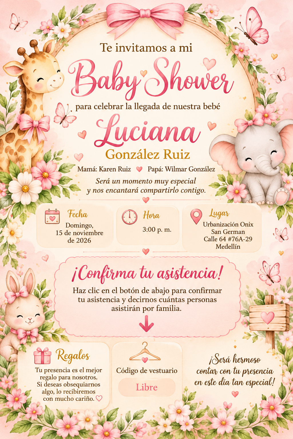 Invitación Baby Shower de Luciana
